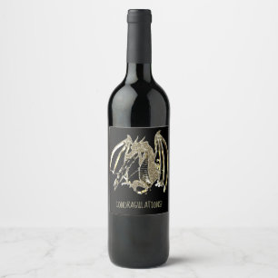 Fire-breathing Dragon Custom Text ConDRAGulations Wine Label