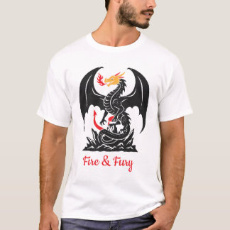 Fire Breathing Dragon Fantasy Graphic Custom T-Shirt