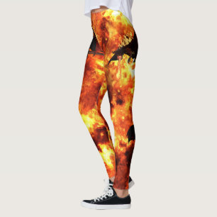 Fire Breathing Dragon Fantasy Leggings
