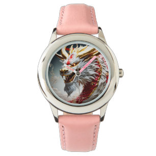 Fire breathing dragon gold head watch