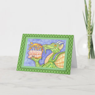 FIRE BREATHING DRAGON LIGHTING BIRTHDAY CANDLES CARD