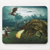 Fire Breathing Dragon Medieval Knight