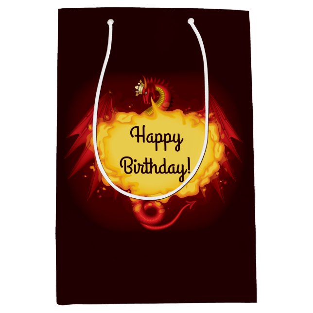 Fire Breathing Dragon Medium Gift Bag (Front)