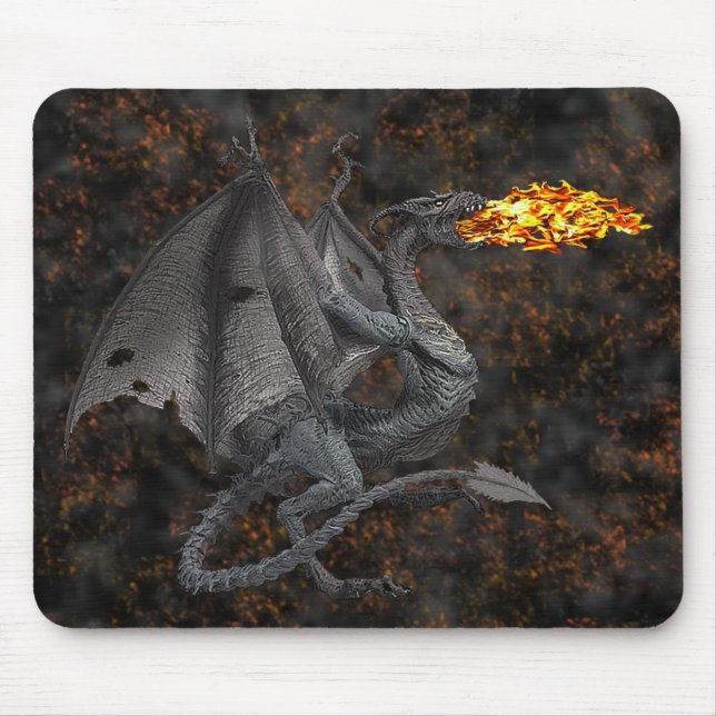 Fire-Breathing Dragon Mouse Pad (Front)