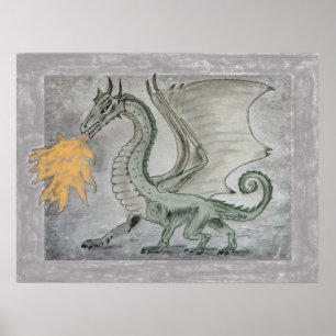 Fire Breathing Dragon Poster