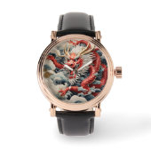 Fire breathing dragon red and white scale watch | Zazzle