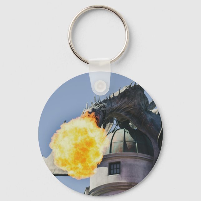 Fire Breathing Dragon Statue Key Ring (Front)