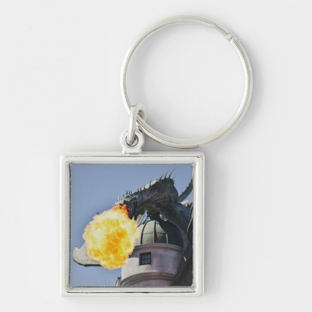 Fire Breathing Dragon Statue Key Ring (Front)