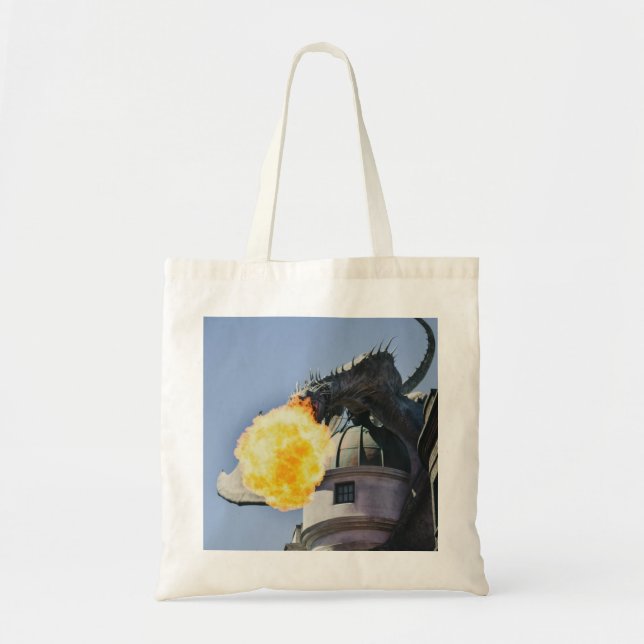 Fire Breathing Dragon Statue Tote Bag (Front)