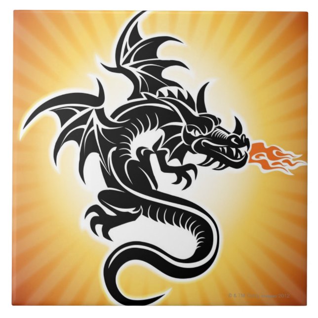 Fire breathing dragon tile (Front)
