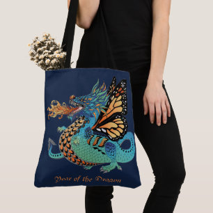 Fire Breathing Monarch Dragon Tote Bag