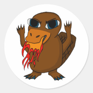 Fire Breathing Platypus Classic Round Sticker