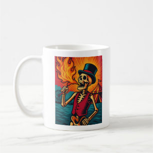 Fire Breathing Skeleton Circus Performer Coffee Mug