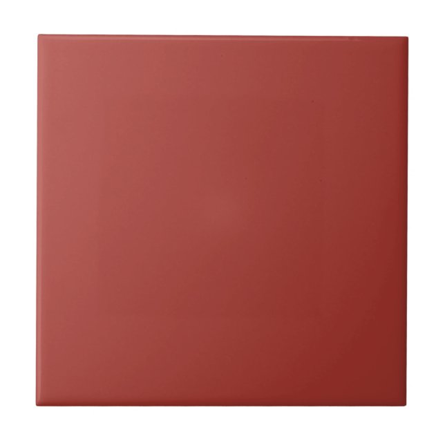 Fire Brick Red Solid Colour Print Ceramic Tile (Front)