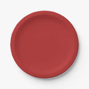 Fire Brick Red Solid Colour Tone Paper Plate