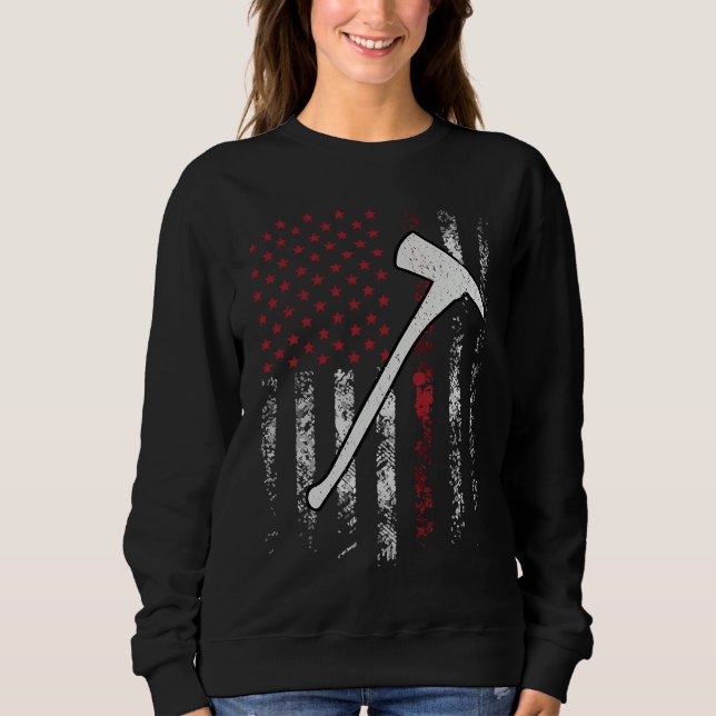Fire Brigade EMS Police Military American Flag Sweatshirt (Front)