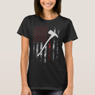 Fire Brigade EMS Police Military American Flag T-Shirt