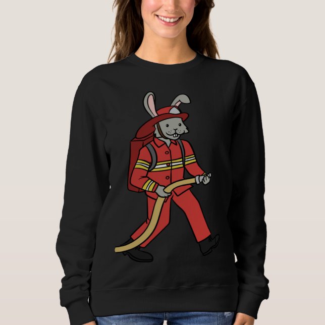 Fire brigade rabbit rabbit firefighter sweatshirt (Front)