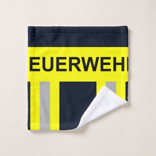 fire brigade symbol uniform blue wash cloth (Wash Cloth)