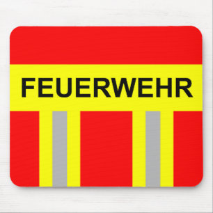 fire brigade symbol uniform red mouse pad