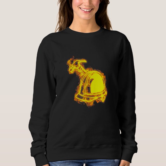Fire Builder Helmet And Hammer Flames Construction Sweatshirt (Front)