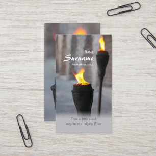 Fire Burning torches From a little spark CC0947 Business Card