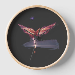 Fire butterfly clock