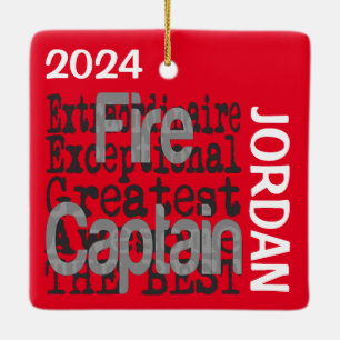 Fire Captain Extraordinaire CUSTOM Ceramic Ornament