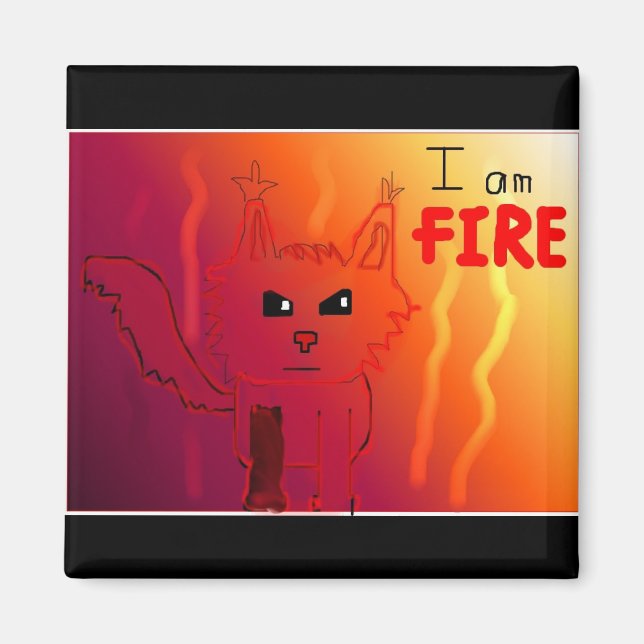 Fire Cat Magnet (Front)