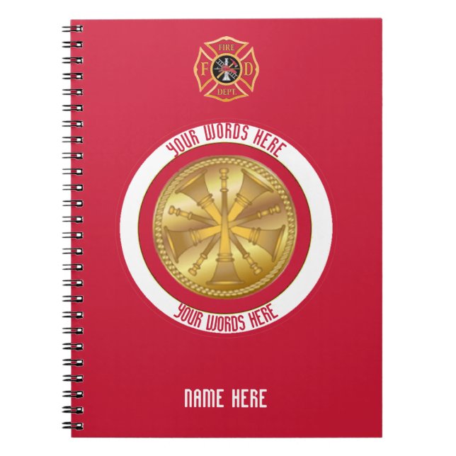 Fire Chief 5 Bugle Custom Notebook (Front)
