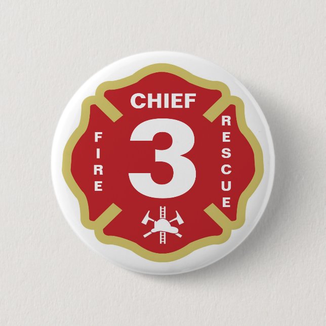 Fire Chief Badge Button (Front)