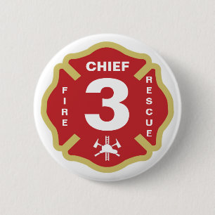 Fire Chief Badge Button