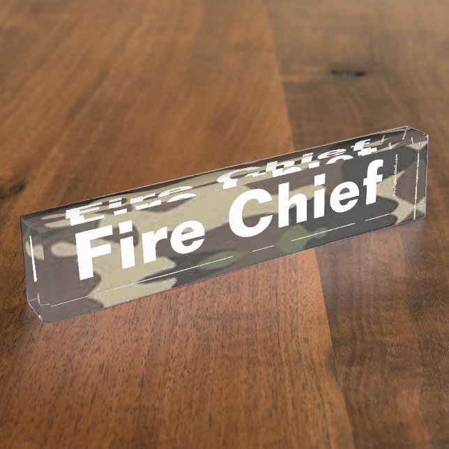 Fire Chief camo desk name plate (Side)
