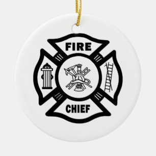 Fire Chief Ceramic Ornament