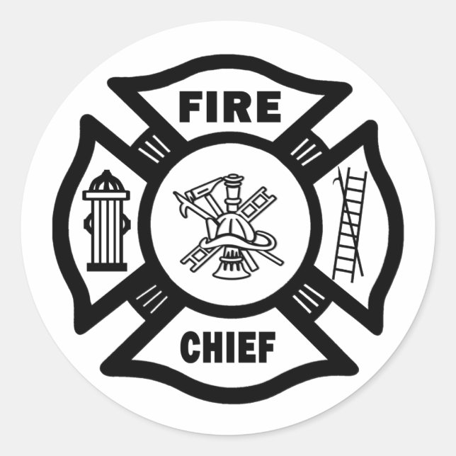 Fire Chief Classic Round Sticker (Front)