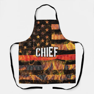 Fire Chief Firefighter Flag Apron
