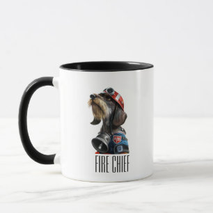 Fire Chief Firefighter Wire-hair Dachshund Mug