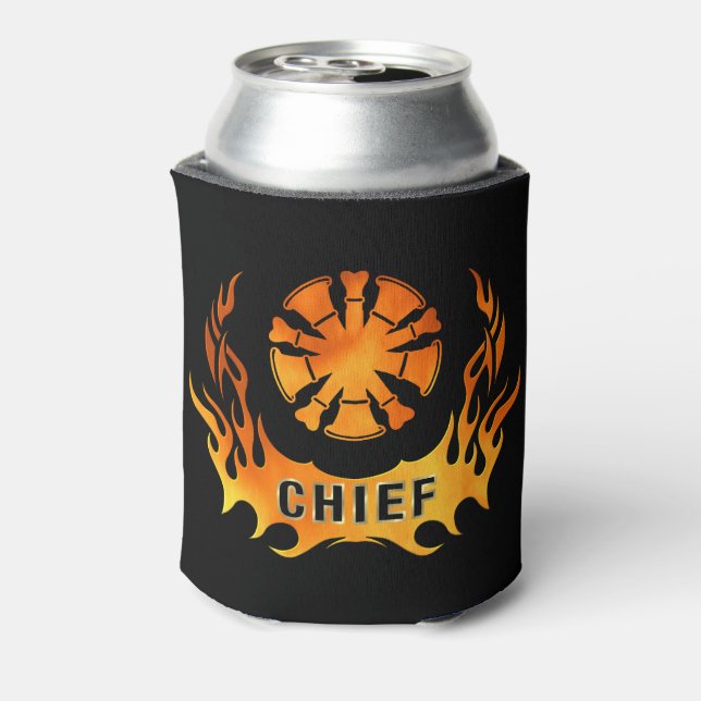 Fire Chiefs Flames   Can Cooler (Can Back)