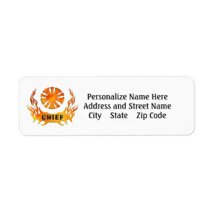 Fire Chiefs Flames   Return Address Label