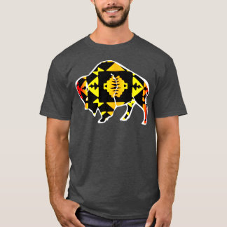 Fire Colour Native Print Buffalo T-Shirt
