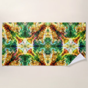 Fire Coloured Vapours Beach Towel