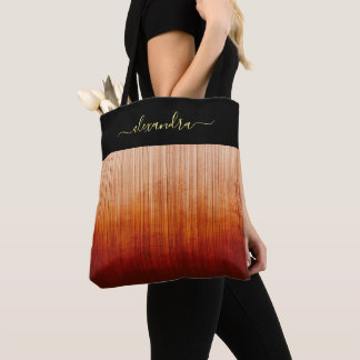Fire Colours rustic ombre chic personalised stripe Tote Bag
