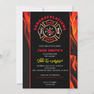 Fire Congratulatons Invitation