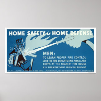 Fire Control Safety NYC 1942 WPA Poster