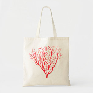 Fire coral environmental nature modern art tote bag