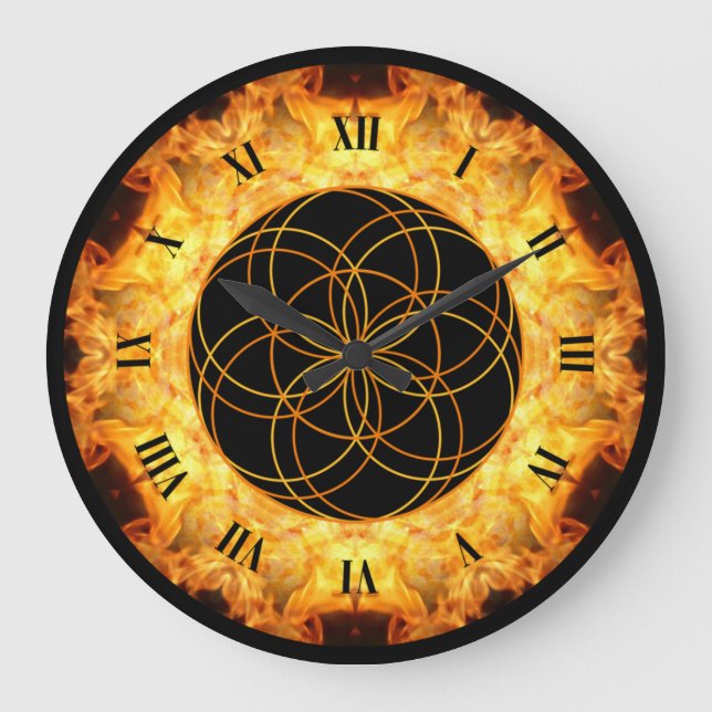 Fire Creation # 1~ Out Of The Crucible~  Large Clock (Front)