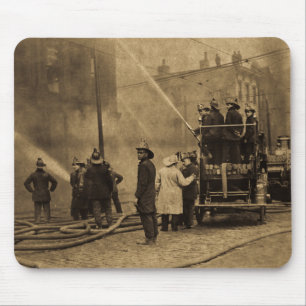 Fire Crew in Action - Vintage Mouse Pad