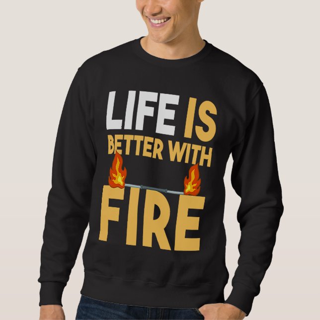 Fire Dancing Poi Spinning Dancer Balls Beginner Sp Sweatshirt (Front)