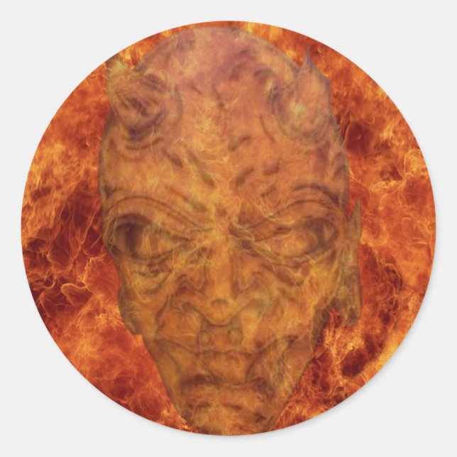 Fire Demon Round Stickers (Front)