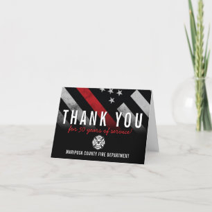 Fire Department 50 Years Firefighter Retirement Thank You Card